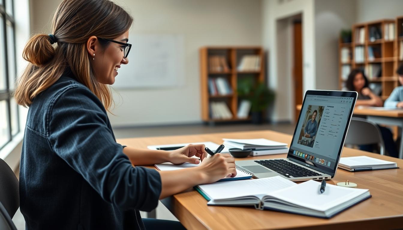 Student developing practical and academic skills