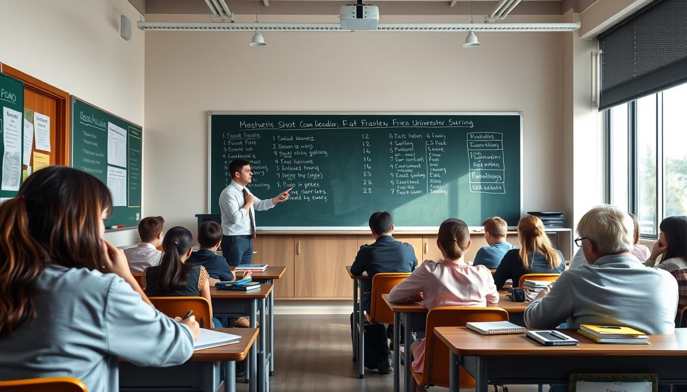 Student using a study guide to organize academic notes